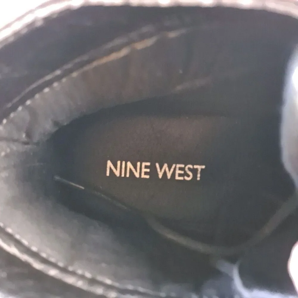 Nine West Neilton Chukka Boots Men's Size 8.5 Black Faux Leather Lace-Up